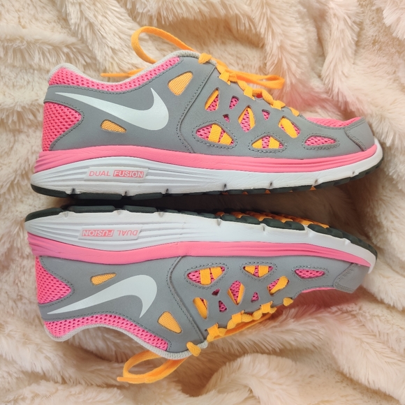 bright colored running shoes